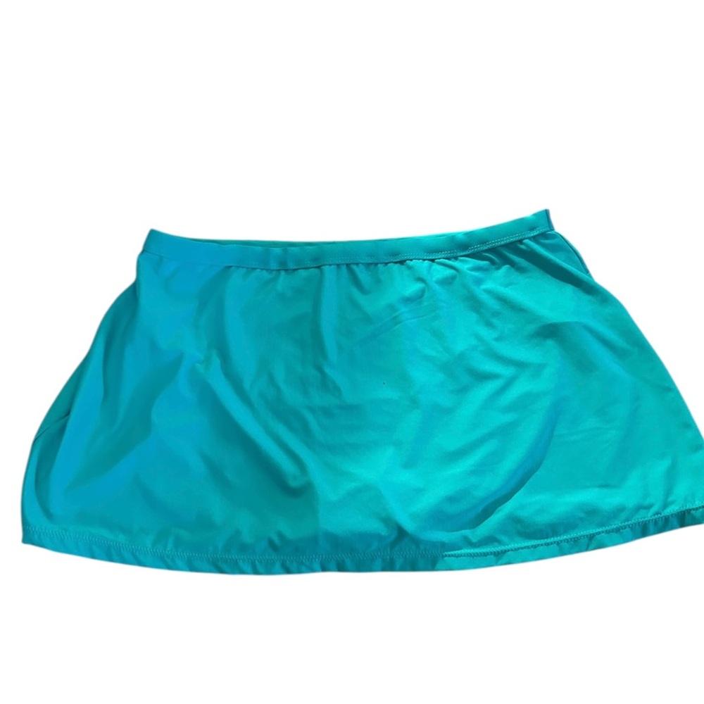 Real Solutions Island Escape Women Swim Skirt Bottom Green Aqua Size 10